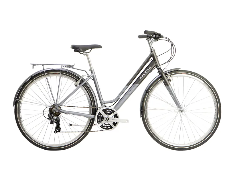 Raleigh Pioneer Lowstep Womens Hybrid Bike 2024 in Grey